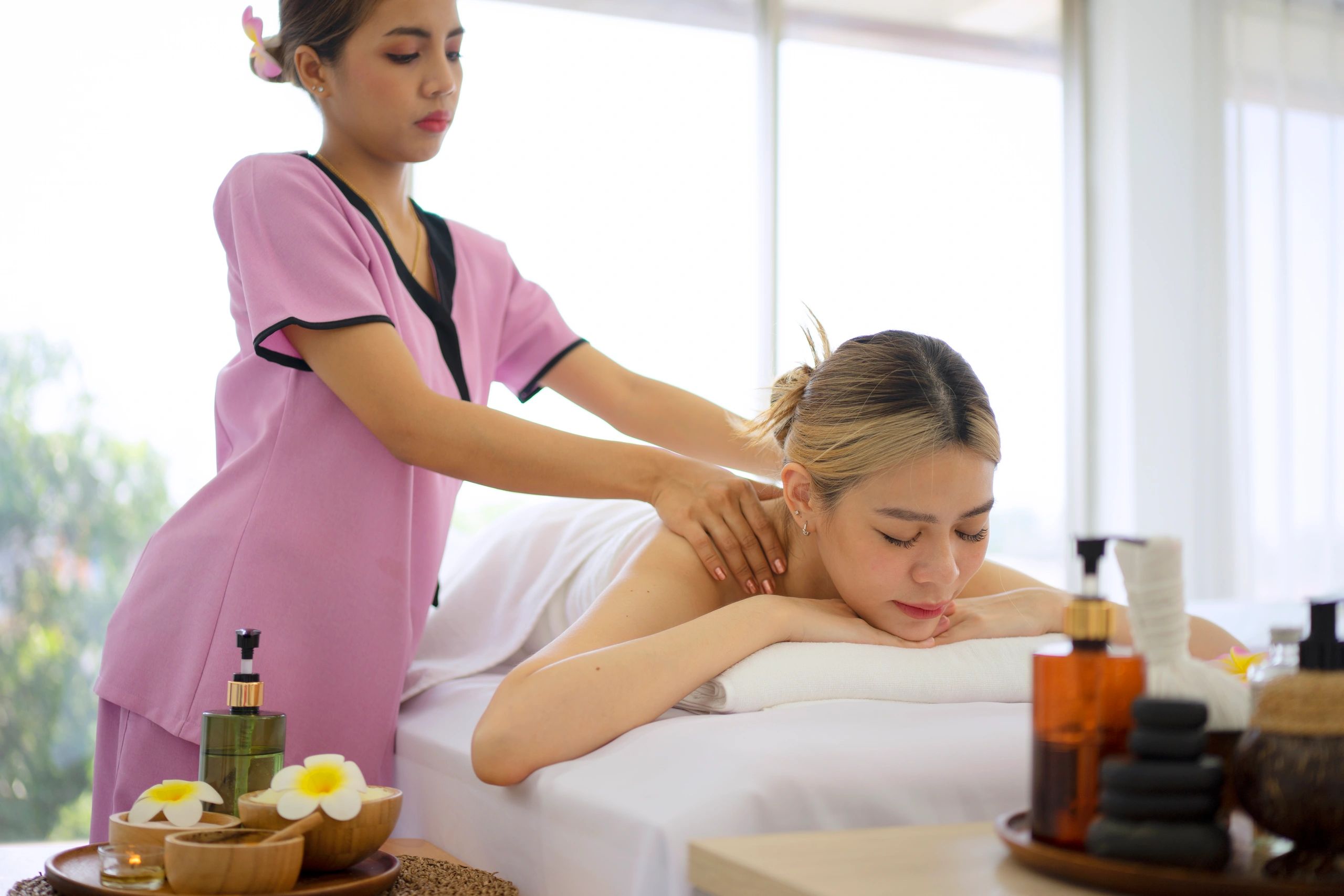 Women enjoying time at a resort spa