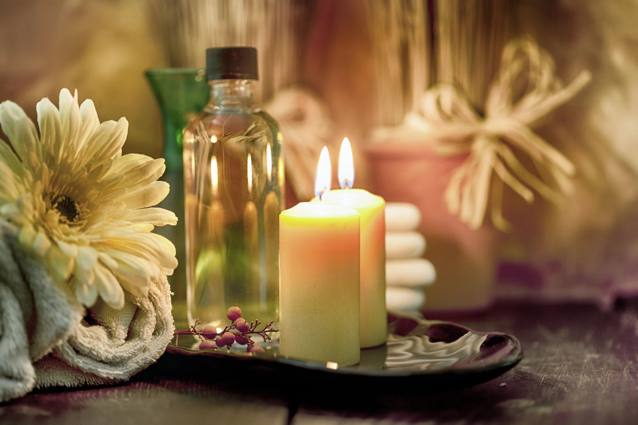 Zen spa candle product display